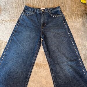 Reformation Cary High Rise Slouchy Wide Leg Jeans Blue - Size 29